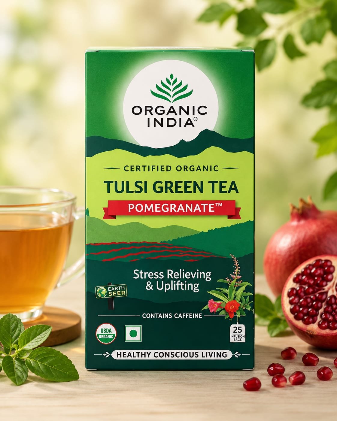 Tulsi Green Tea Pomegranate