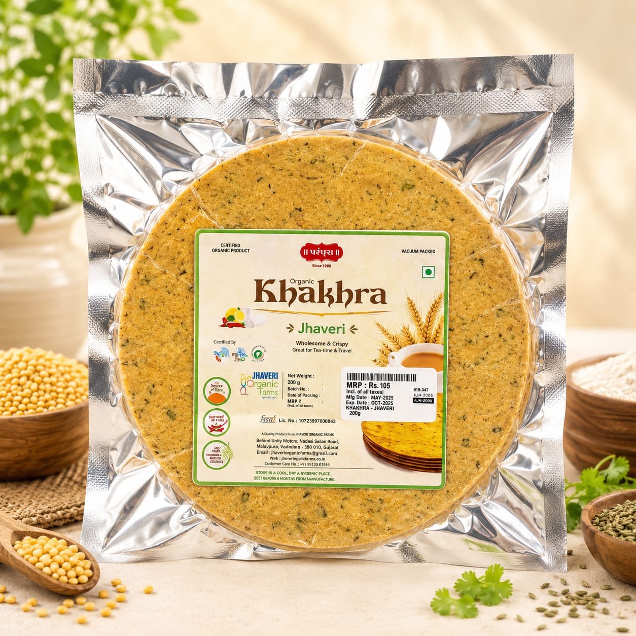 Gluten Free Jowar Masala Khakhra by Jhaveri