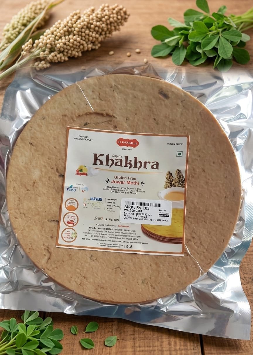 Gluten Free Jowar Methi Khakhra
